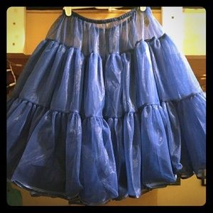 Fluffy Blue Petticoat Pettiskirt Crinoline